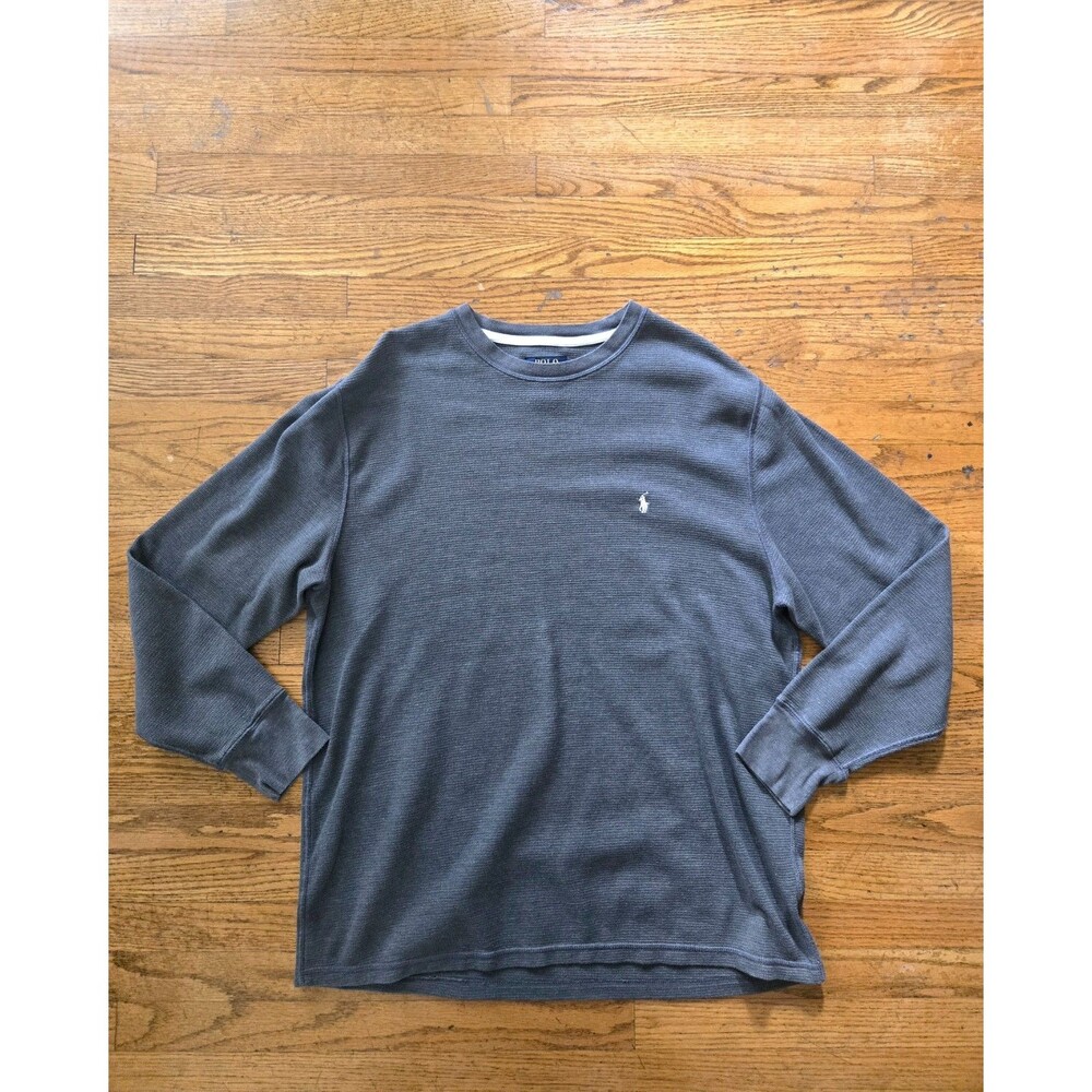 Polo Ralph Lauren Waffle Knit Pajama Top Mens 2XL Gray Crewneck Sleepwear